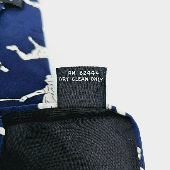 Nicole Miller Tie VTG 1994 Baseball Game Day Collection 100% Silk Hand Sewn Blue - Picture 7 of 8